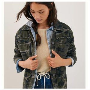 Anthropologie T.la Eamon Shirt Jacket Camo Medium